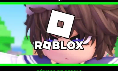 Personaje de Roblox con estilo anime con el logo de la plataforma y el título "códigos de regalo"