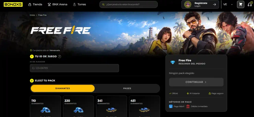 Free Fire Bonox Venezuela